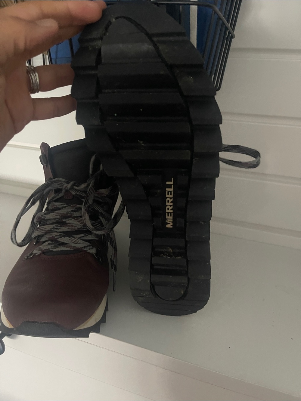Merrell Burgundy and Black Leather Hiking Boots